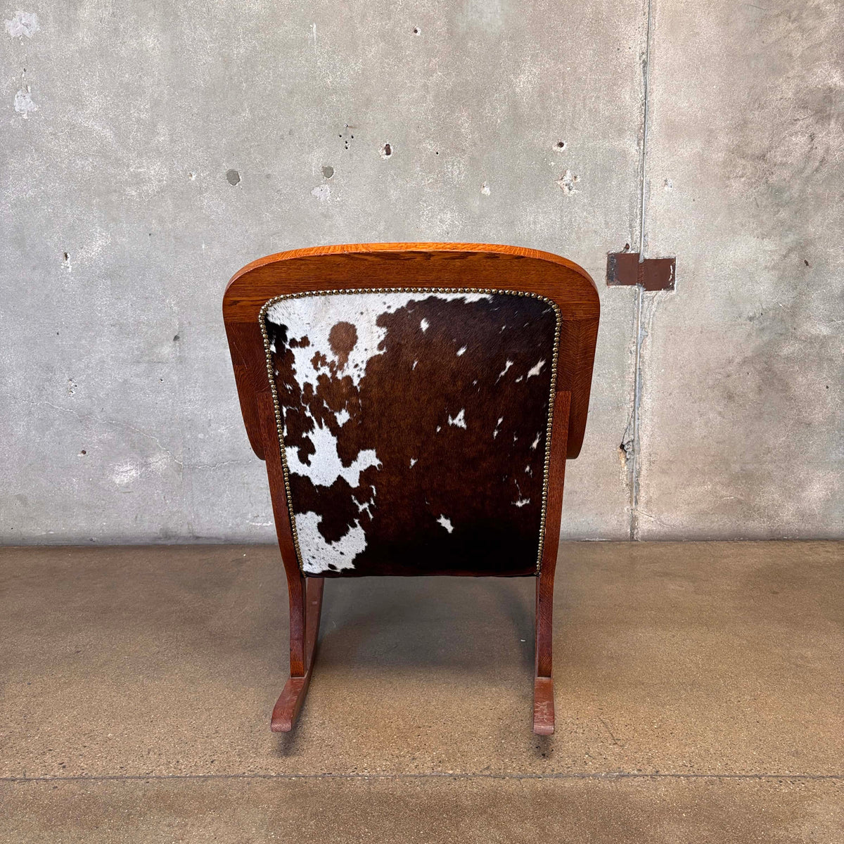 1930's Rocking Chair With New Cowhide