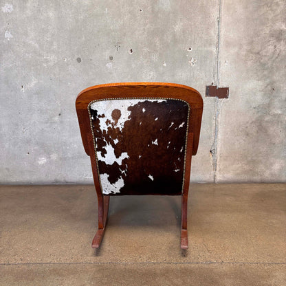 1930's Rocking Chair With New Cowhide