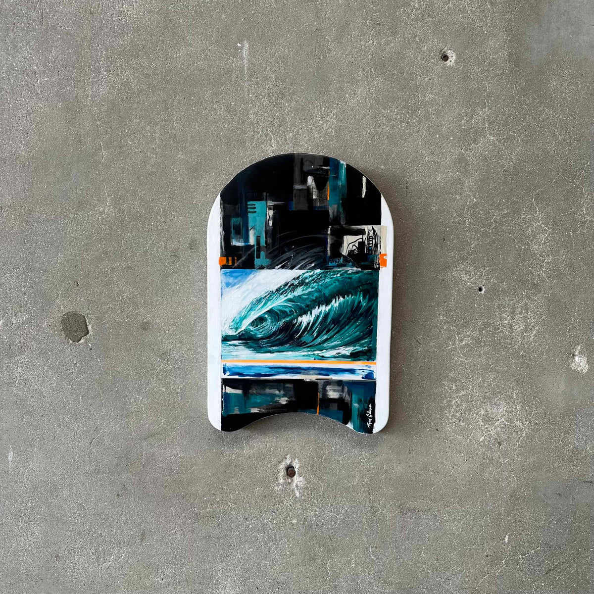 "Waterman's Relic" Acrylic on Speedo Kickboard by Ryan Cochran
