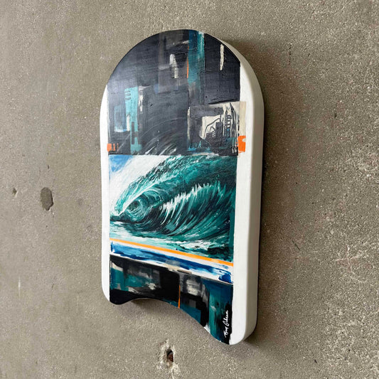"Waterman's Relic" Acrylic on Speedo Kickboard by Ryan Cochran