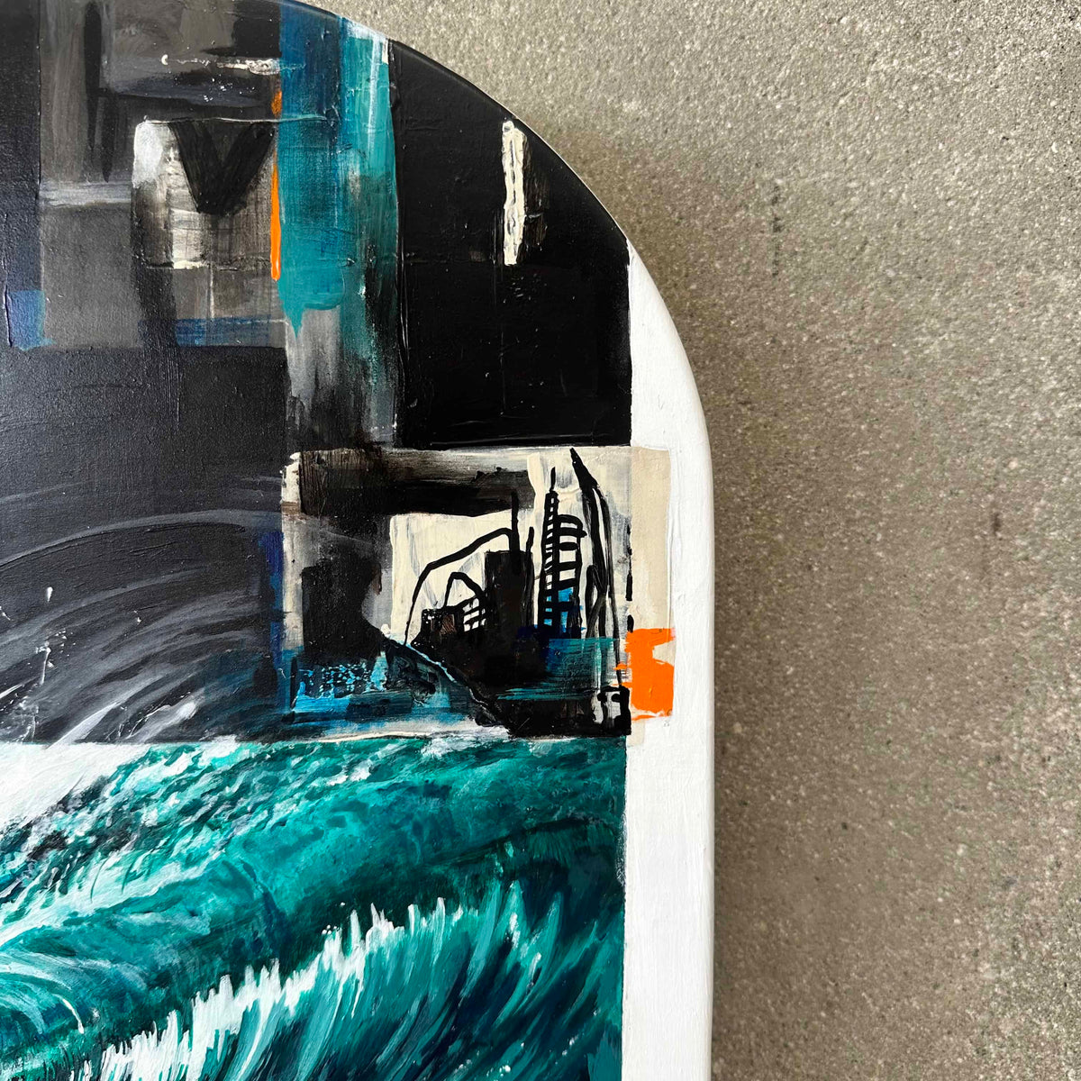 "Waterman's Relic" Acrylic on Speedo Kickboard by Ryan Cochran