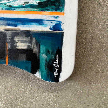 "Waterman's Relic" Acrylic on Speedo Kickboard by Ryan Cochran