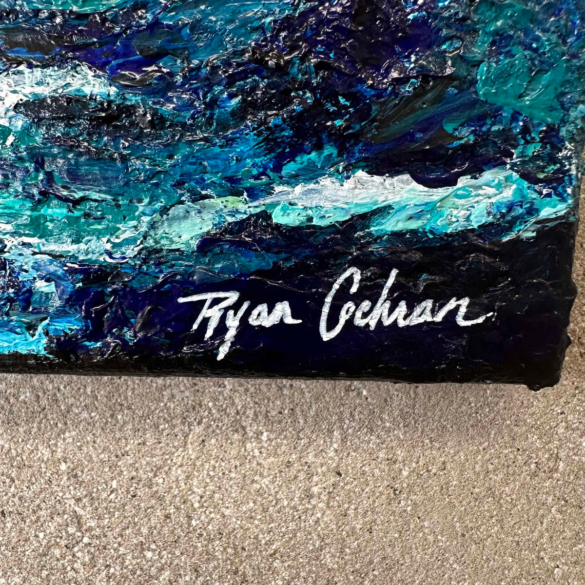 "Heavy Water" Knife Painted Acrylic on Canvas by Ryan Cochran