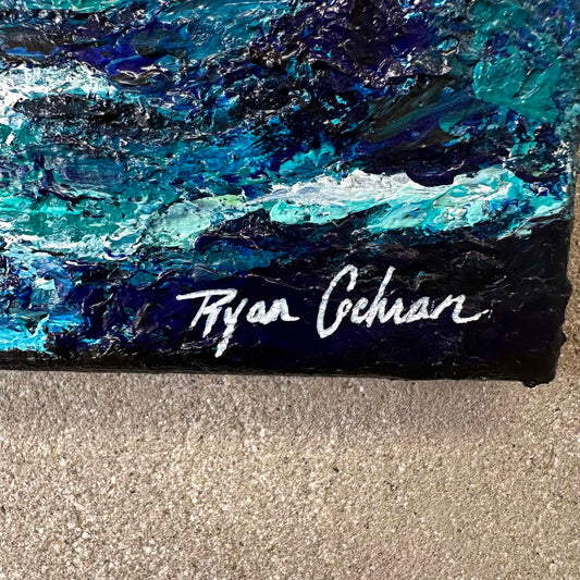 "Heavy Water" Knife Painted Acrylic on Canvas by Ryan Cochran