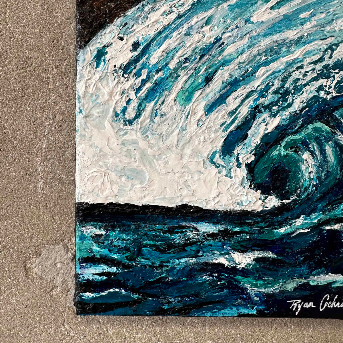 "Heavy Water" Knife Painted Acrylic on Canvas by Ryan Cochran
