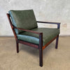 Frederick Kayser Model 935 Rosewood Lounge Chair in Green Leather