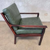 Frederick Kayser Model 935 Rosewood Lounge Chair in Green Leather