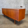 Peter Louig Mid Century Wooden Teak Tambour Door Credenza