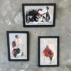 1962 Japanese Abstract Triptych w/ Illegible Signatures