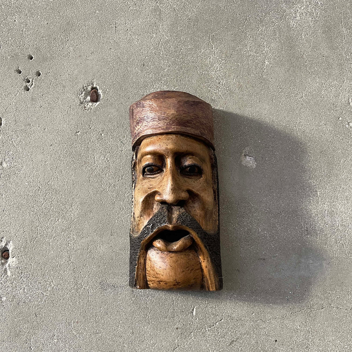Vintage Hand Carved Wood Italian Mask