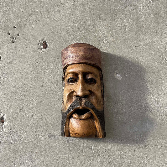 Vintage Hand Carved Wood Italian Mask