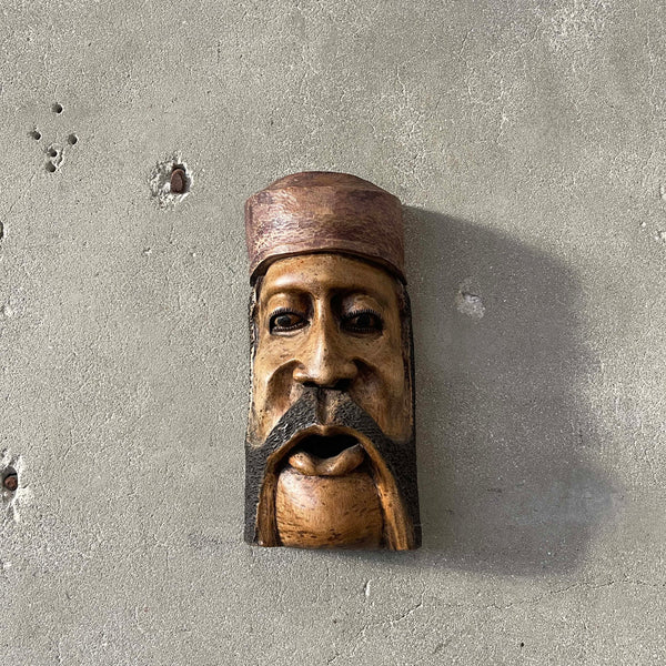 Vintage Hand Carved Wood Italian Mask