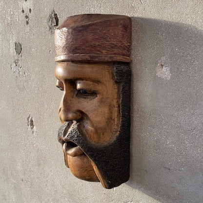 Vintage Hand Carved Wood Italian Mask