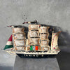 Vintage Torch Cut Steel "Taninos" Italian Restaurant Sail Ship Display