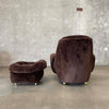 1970's Plush Chair w/Footstool
