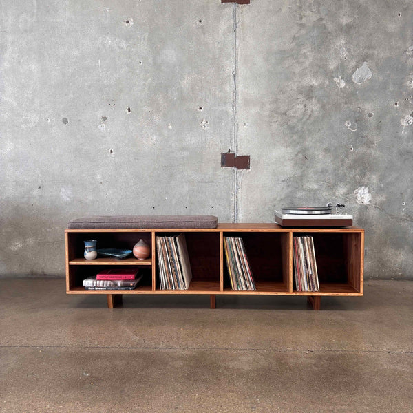 Mid Century Modern Inspired Vinyl Storage Bench By Pete Deeble Furniture