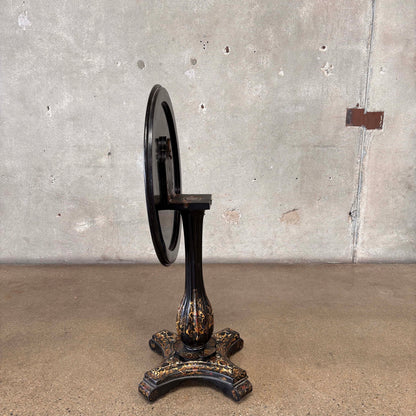 Antique Hand Painted Flip Top Side Table on Castors