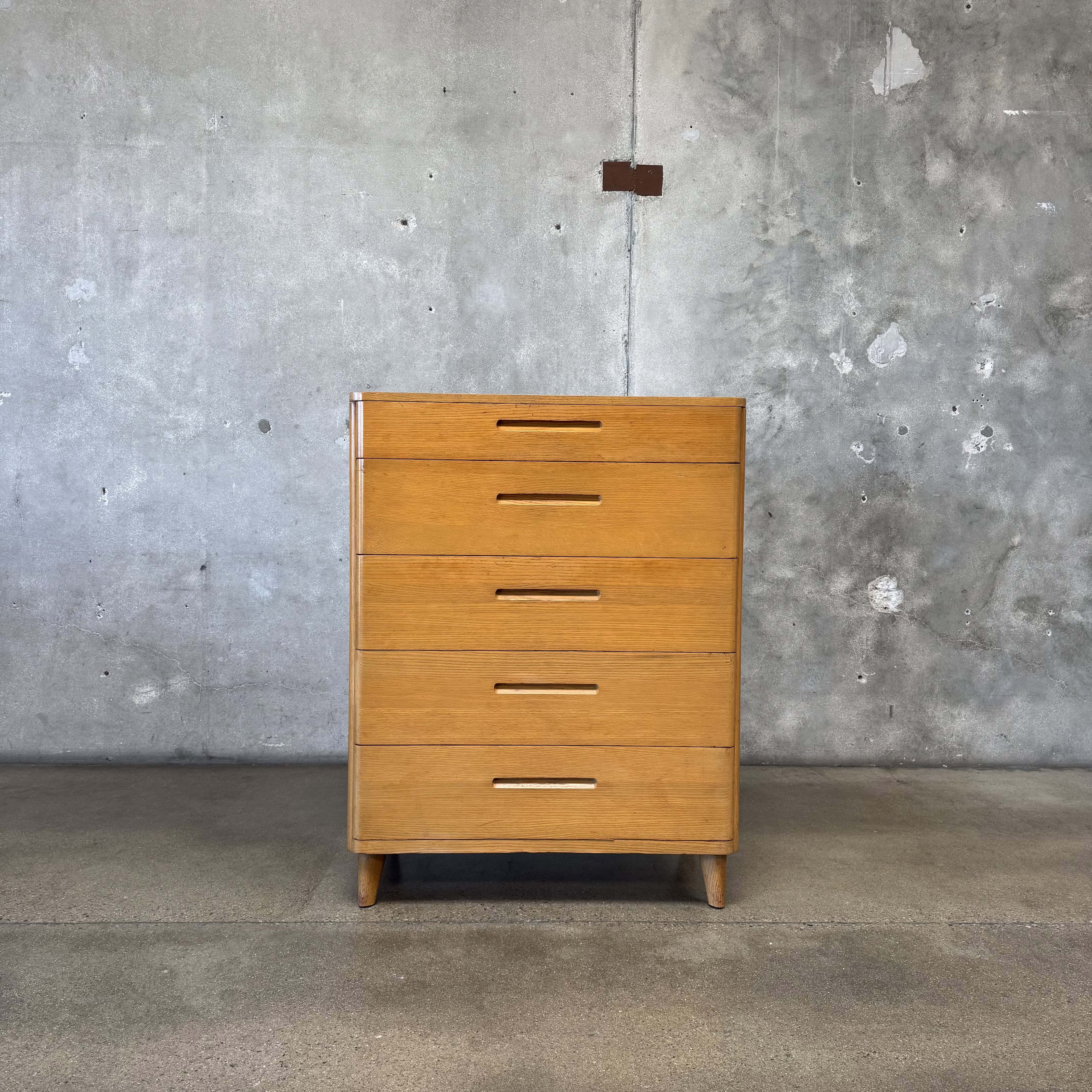 mid century modern highboy dresser Five Drawer Sleek Vintage Mid-Century Modern Highboy Dresser