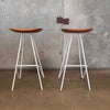 Pair of Teak Counter Stools - HOLD