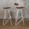 Pair of Teak Counter Stools - HOLD