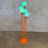 1970's Five Light Cascading Ball Globe Orange Floor Lamp
