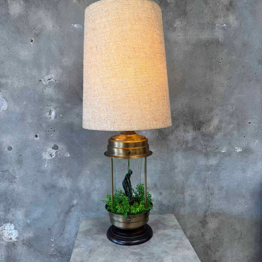 Late 60's Oil Rain Lamp with Muse - Rare Table Top Lamp Model