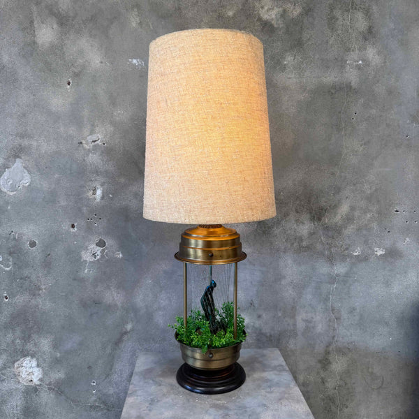 Late 60's Oil Rain Lamp with Muse - Rare Table Top Lamp Model
