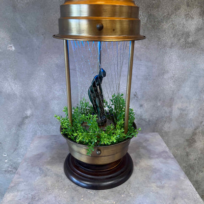 Late 60's Oil Rain Lamp with Muse - Rare Table Top Lamp Model