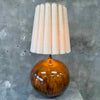 1960's Amber / Tobacco Drip Glazed Ceramic Lamp