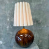 1960's Amber / Tobacco Drip Glazed Ceramic Lamp