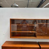 Floating Teak Credenza w/ Glass Doors