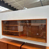 Floating Teak Credenza w/ Glass Doors