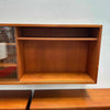 Floating Teak Credenza w/ Glass Doors