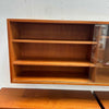 Floating Teak Credenza w/ Glass Doors