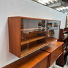 Floating Teak Credenza w/ Glass Doors