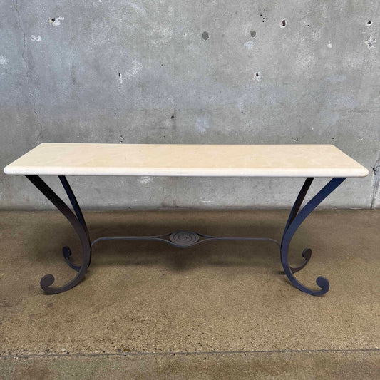Vintage Entryway Iron & Marble Table