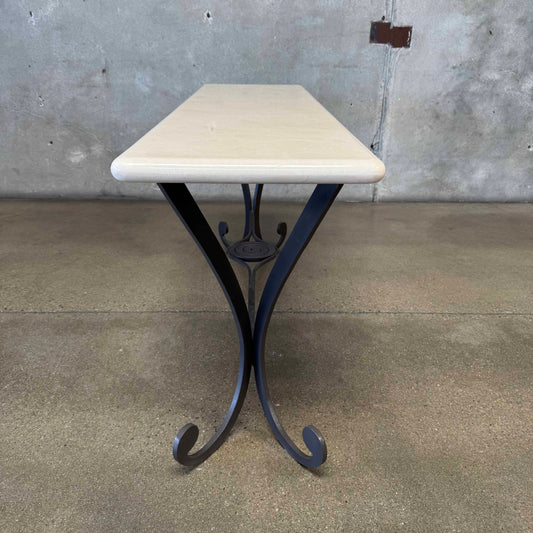 Vintage Entryway Iron & Marble Table
