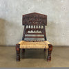 Traditional Indian Carved Pidha Folding Low Chair