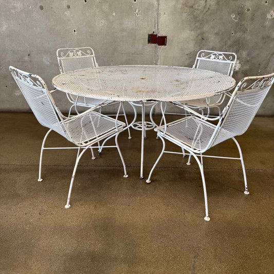 Vintage Mid Century Modern Irion Mesh Patio Set