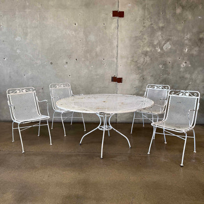 Vintage Mid Century Modern Irion Mesh Patio Set
