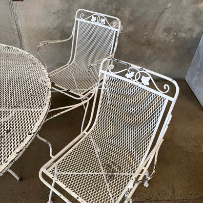 Vintage Mid Century Modern Irion Mesh Patio Set