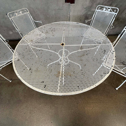 Vintage Mid Century Modern Irion Mesh Patio Set