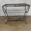 Vintage Metal Mesh and Iron Patio Console Table