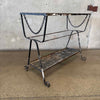 Vintage Metal Mesh and Iron Patio Console Table