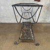 Vintage Metal Mesh and Iron Patio Console Table