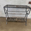 Vintage Metal Mesh and Iron Patio Console Table