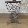 Vintage Metal Mesh and Iron Patio Console Table