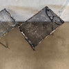 Pair of Vintage Mesh + Iron Stacking Patio Side Tables
