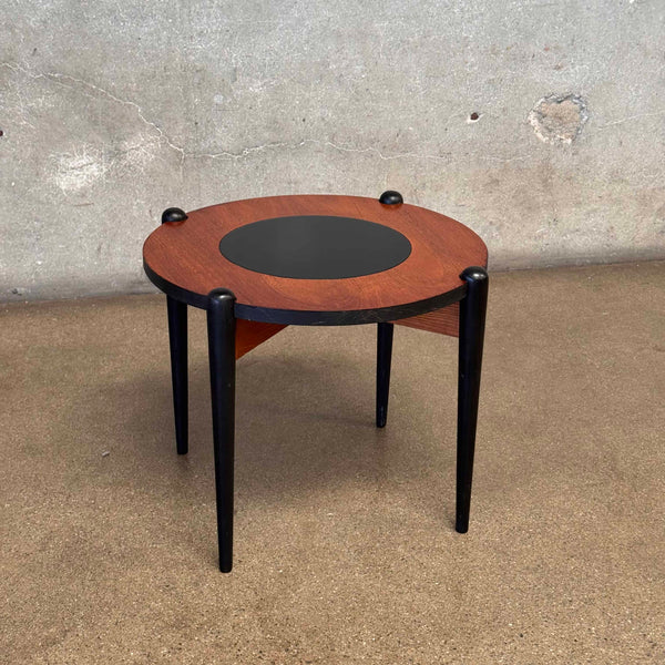 Danish Mid Century Modern Side Table in Ebony and Teak