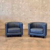 Pair of Italian Leather Lounge Chairs by Mariani